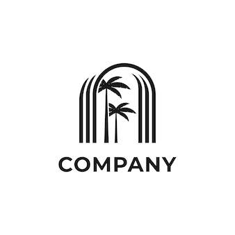 Design de logotipo de palmeira vintage minimalista