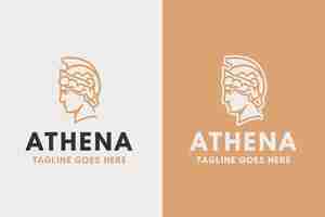 Vetor grátis design de logotipo de personagem athena