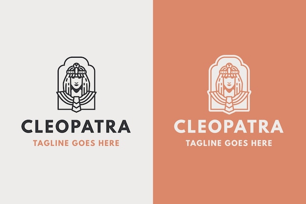 Vetor grátis design de logotipo de personagem cleópatra