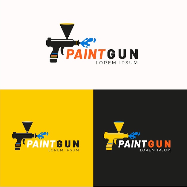 Vetor grátis design de logotipo de pistola de pintura