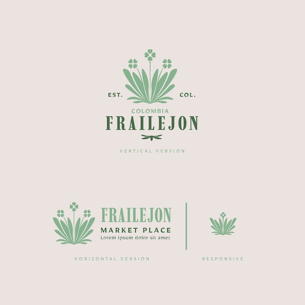 Vetor grátis design de logotipo de planta frailejon desenhado à mão