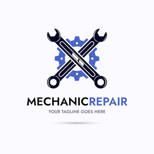Design de logotipo de reparo mecânico