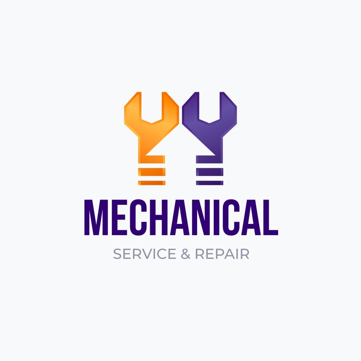 Vetor grátis design de logotipo de reparo mecânico