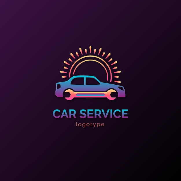 Design de logotipo de serviço de carro gradiente