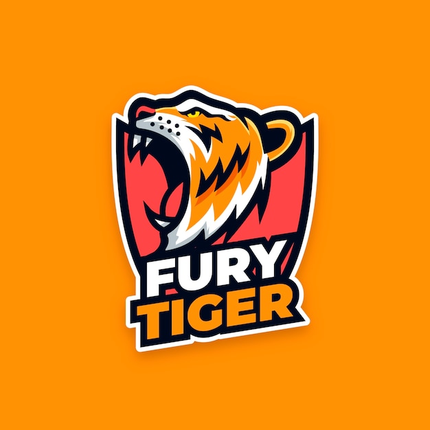 Vetor grátis design de logotipo de tigre desenhado à mão