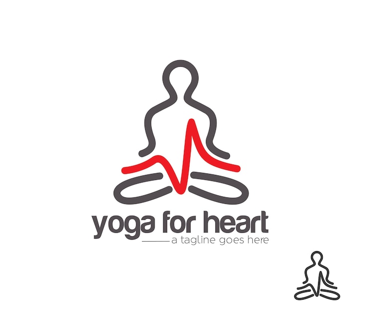 Vetor grátis design de logotipo de vetor de identidade de marca yoga