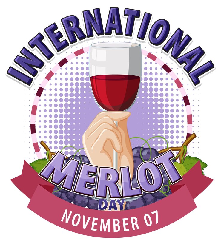 Vetor grátis design de logotipo do dia internacional do merlot