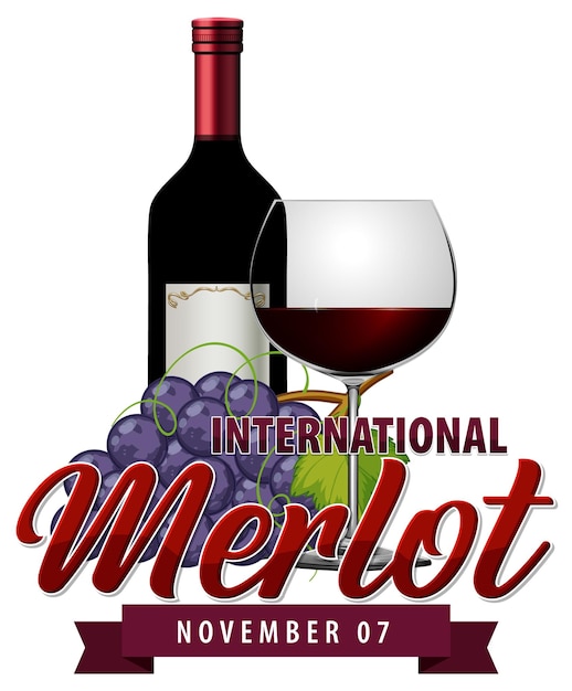 Design de logotipo do dia internacional do merlot