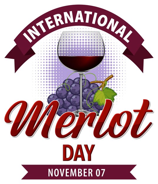 Vetor grátis design de logotipo do dia internacional do merlot