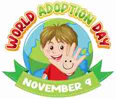 Vetor grátis design de logotipo do dia mundial da adoção