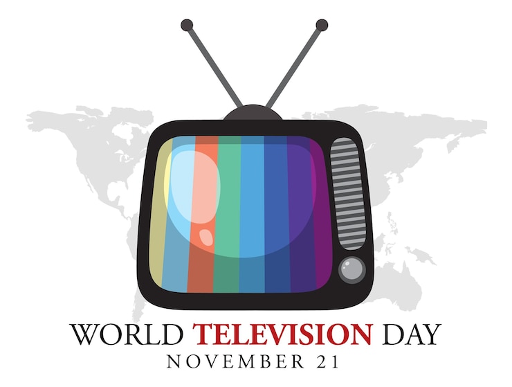 Vetor grátis design de logotipo do dia mundial da televisão