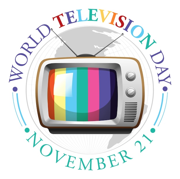 Vetor grátis design de logotipo do dia mundial da televisão