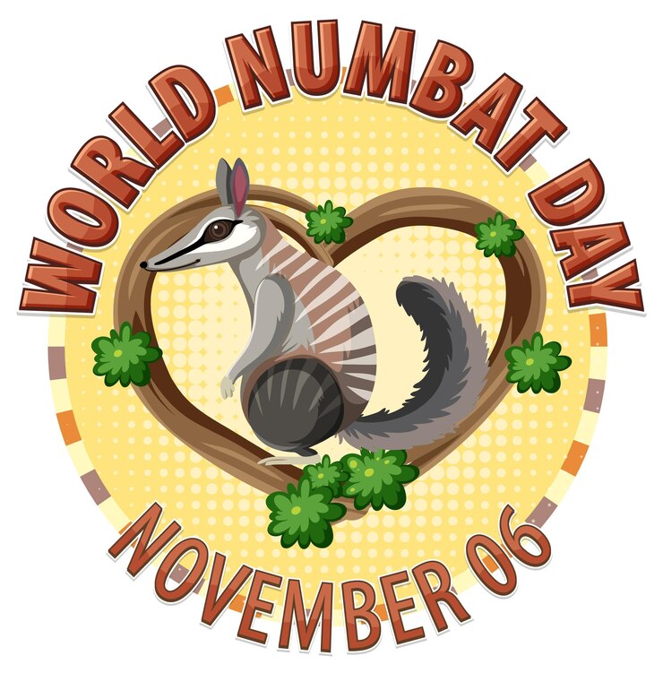 Vetor grátis design de logotipo do dia mundial numbat