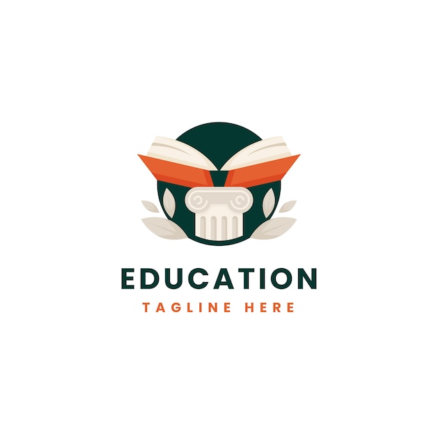 Vetor grátis design de logotipo do ensino médio desenhado à mão