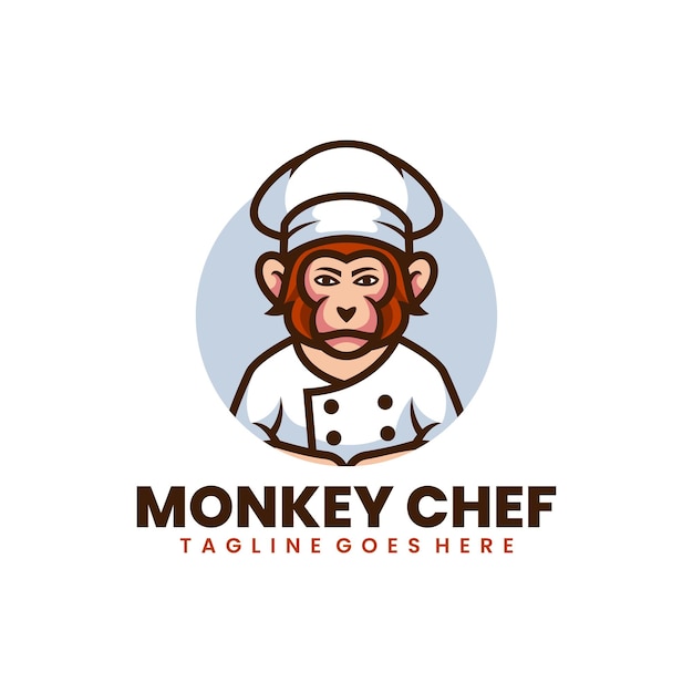 Design de logotipo do mascote do chef mestre