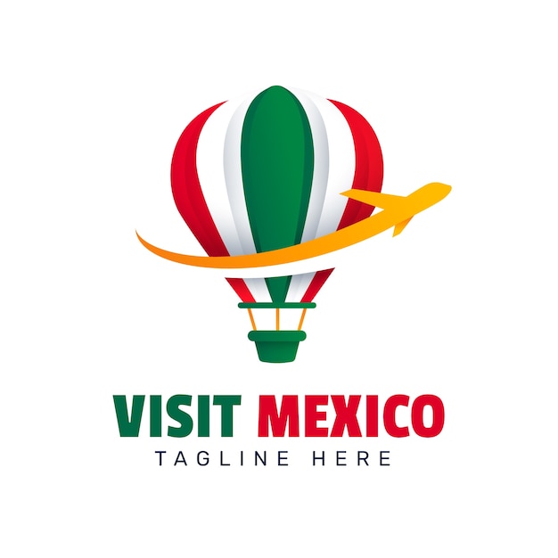 Vetor grátis design de logotipo do méxico gradiente