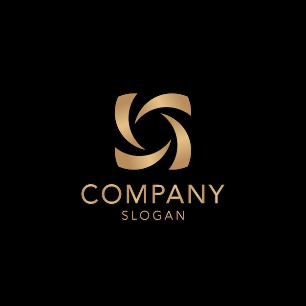 Design de logotipo dourado da empresa