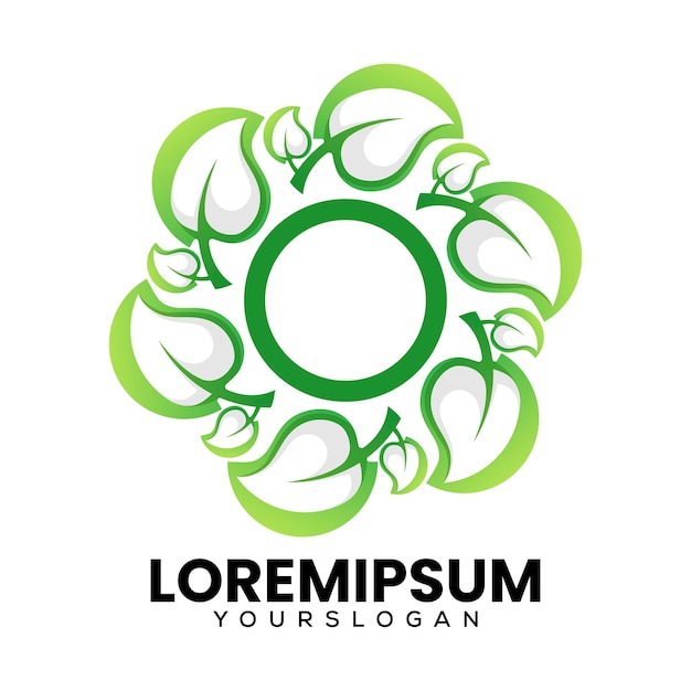 Design de logotipo gradiente da comunidade Leaf