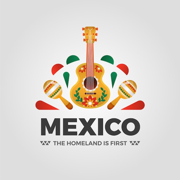 Vetor grátis design de logotipo gradiente do méxico