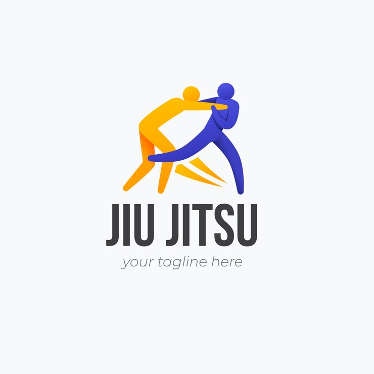Vetor grátis design de logotipo gradiente jiu jitsu