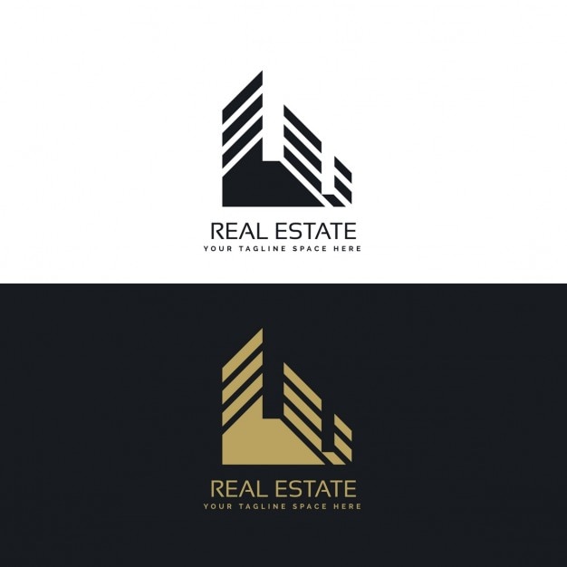 Vetor grátis design de logotipo imobiliário em estilo minimalista