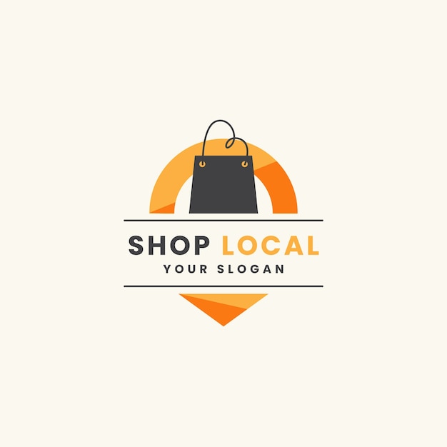 Design de logotipo local de loja desenhada à mão