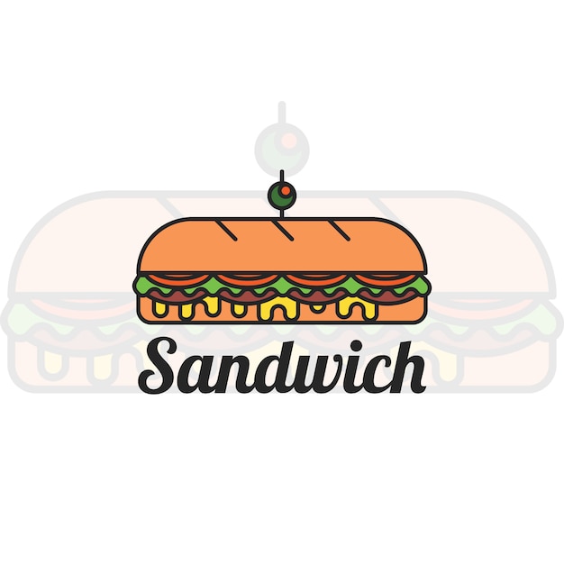 Vetor grátis design de logotipo sandwich