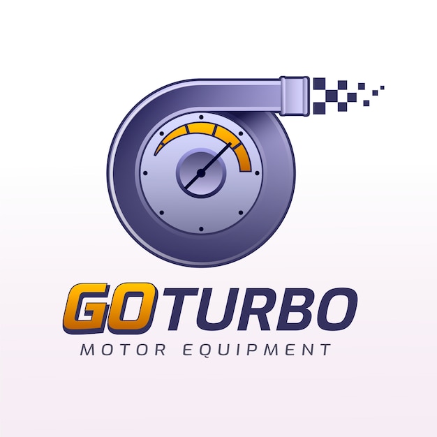 Vetor grátis design de logotipo turbo gradiente