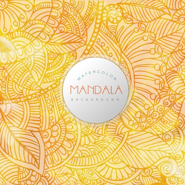 Vetor grátis design de mandala de fundo amarelo