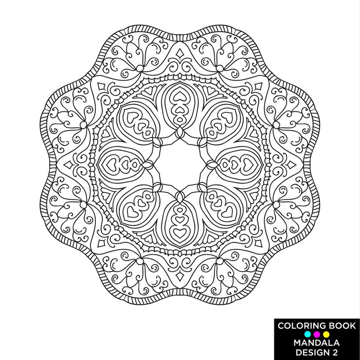 Vetor grátis design de mandala do livro para colorir