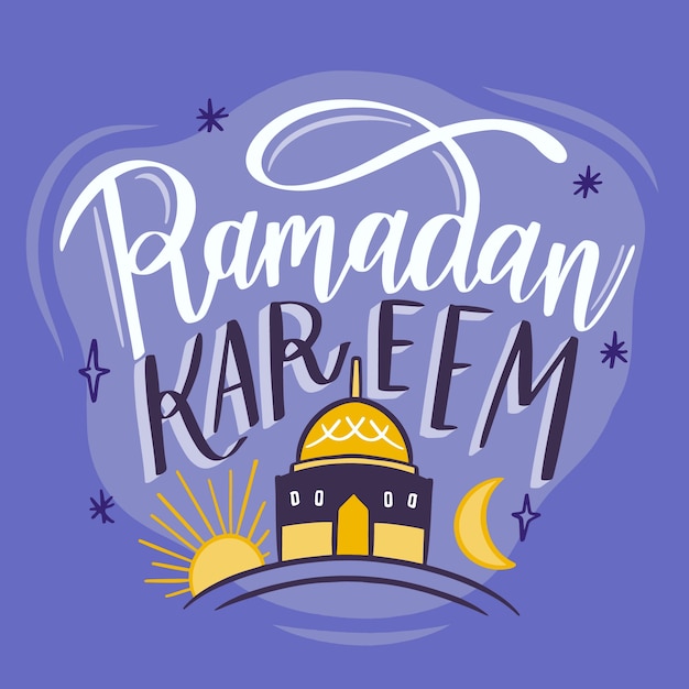 Vetor grátis design de mão desenhada ramadan kareem