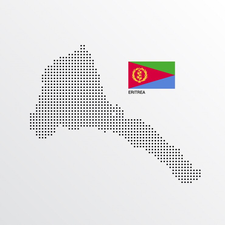 Vetor grátis design de mapa da eritreia com bandeira e vetor de luz de fundo