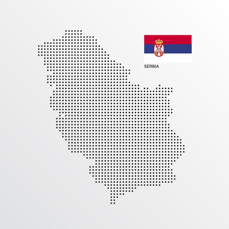 Vetor grátis design de mapa da sérvia com bandeira e luz de fundo vector