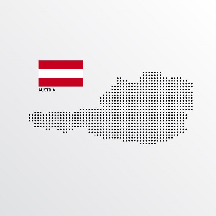 Vetor grátis design de mapa de áustria com bandeira e luz de fundo vector