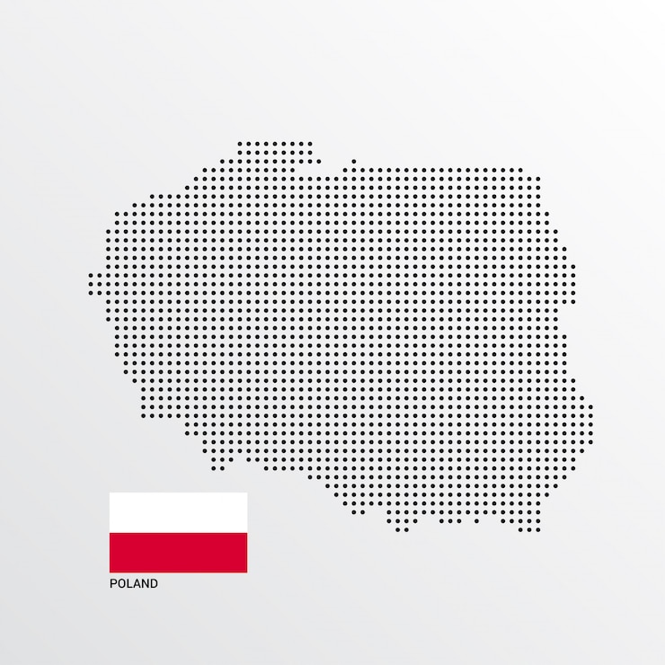 Vetor grátis design de mapa de polónia com bandeira e luz de fundo vector