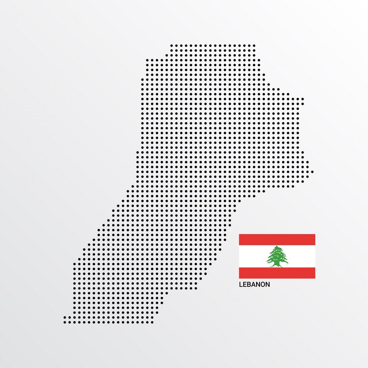 Vetor grátis design de mapa do líbano com bandeira e vetor de luz de fundo