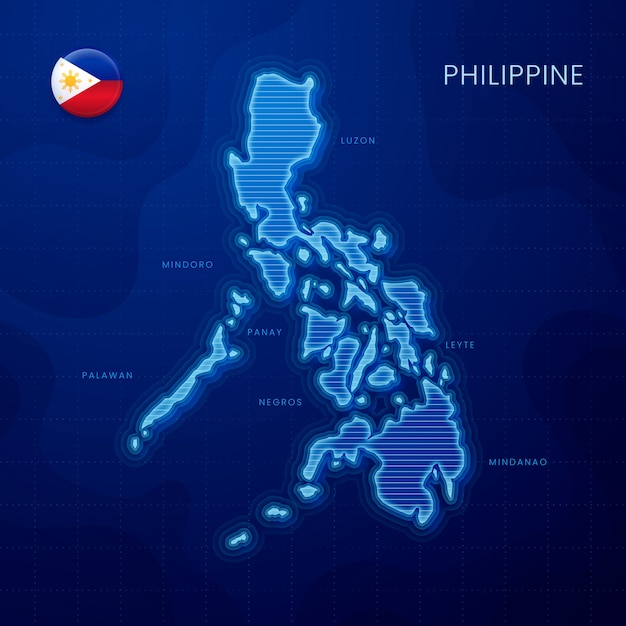 Design de mapa filipino desenhado à mão