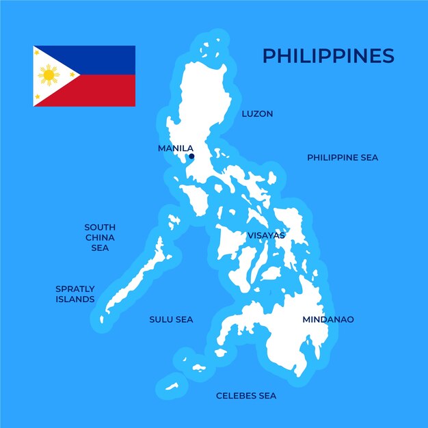 Design de mapa filipino desenhado à mão