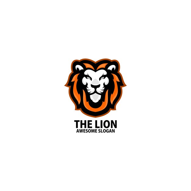 Design de mascote de jogos de logotipo Lion esport