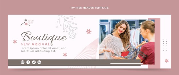 Design de modelo boutique minimalista de design plano