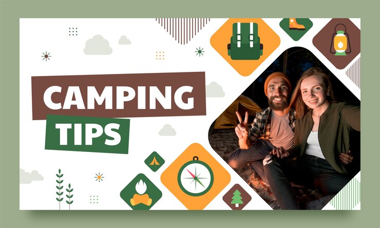 Vetor grátis design de modelo de acampamento desenhado à mão
