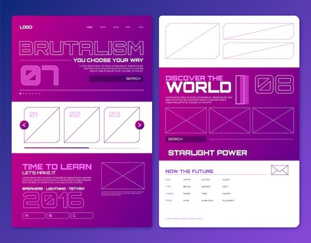 Design de modelo de brutalismo gradiente