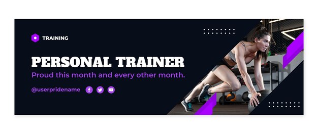 Design de modelo de cabeçalho do twitter de personal trainer