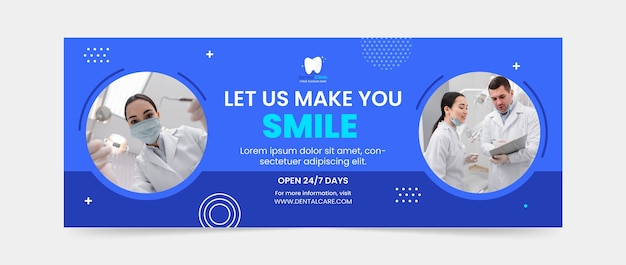 Design de modelo de capa de facebook de clínica odontológica