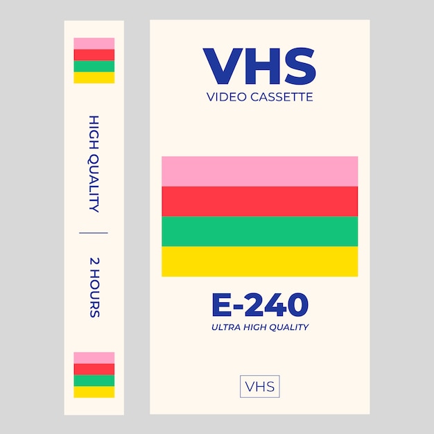 Vetor grátis design de modelo de capa vhs