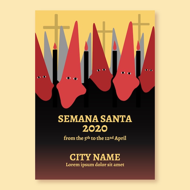 Design de modelo de cartaz da semana santa