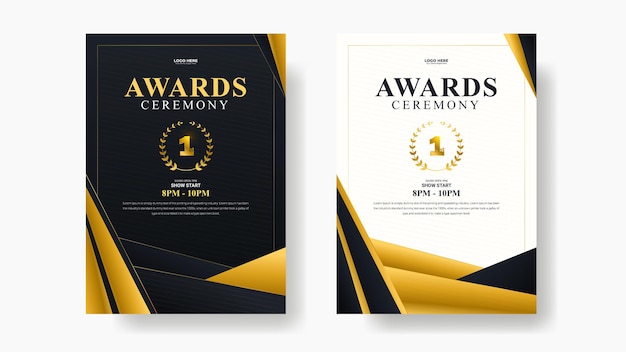 Design de modelo de cartaz de folheto de convite de luxo de cerimônia de premiação