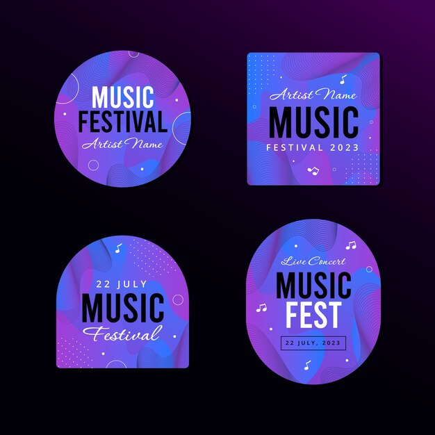 Design de modelo de distintivos de festival de música