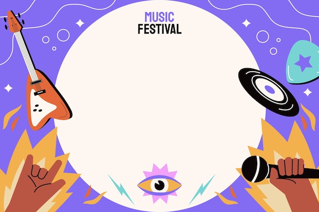 Vetor grátis design de modelo de festival de música
