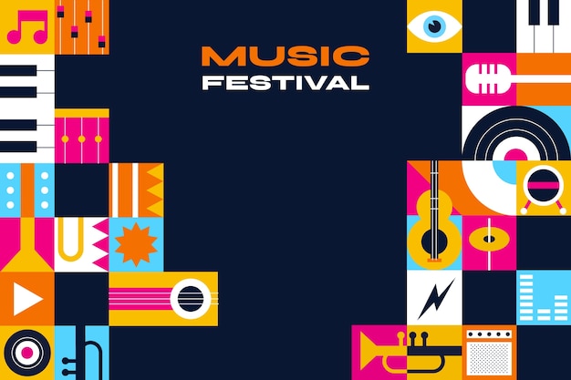 Vetor grátis design de modelo de festival de música